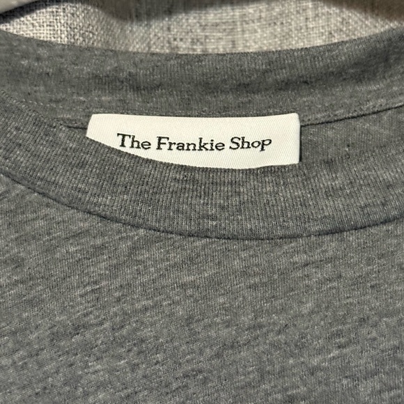 Like New The Frankie Shop Rio Oversized Sleeve Tee in Dark Grey Melange - Picture 12 of 15